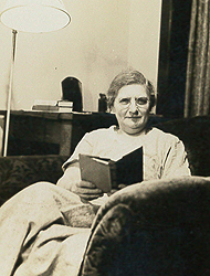 Agatha enjoying a good book in her home in 1934.