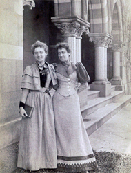 Agatha (left) with her sister Emma Tiegel in April 1893 at Chapel Hall.