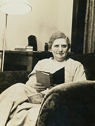 Agatha enjoying a good book in her home in 1934. 