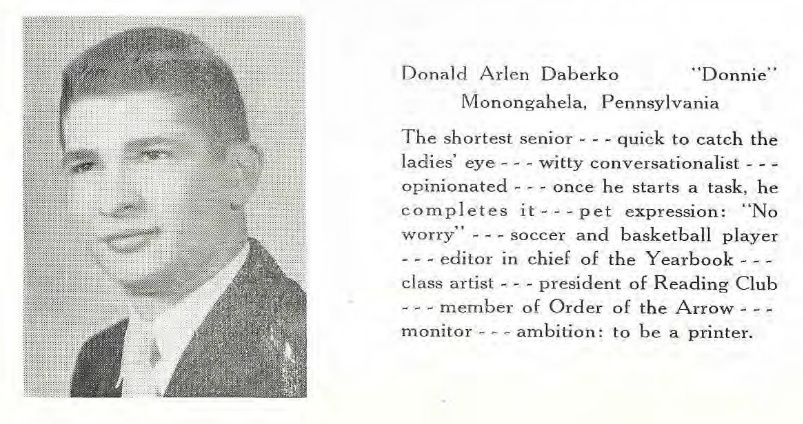 1955 Senior picture in WPAN, June 1955 Vol. 63, No. 16-17